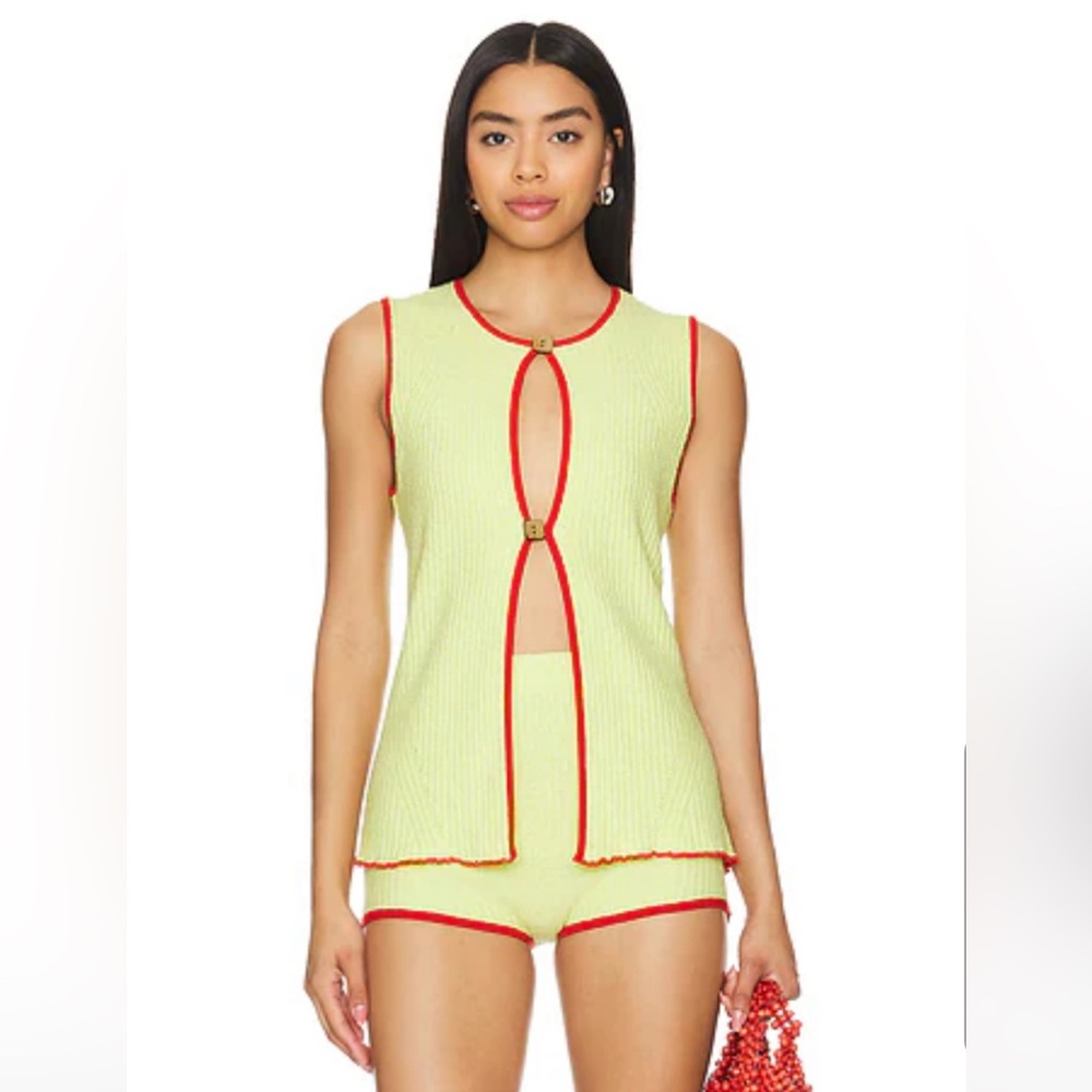 NWT JoosTricot XS Yellow/Red Terry Tunic